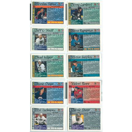1995/96 Topps NHL Rookie lot 10x cards RC's