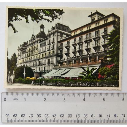 1957 postcard Lago Maggiore, Stresa, Grand Hotel