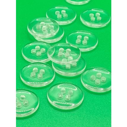 Buttons Clear Round 15mm Resin Sewing 4 Hole Scrapbooking Bedding Knitting