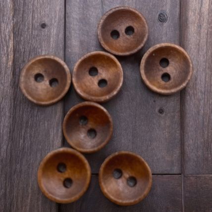 10mm Brown Wooden Buttons Oval Shape 2 Hole Baby Knitting Sewing