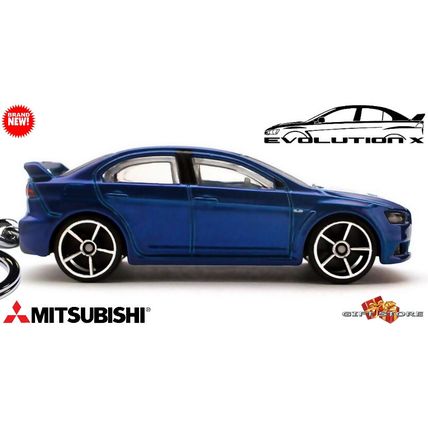 VERY RARE KEYCHAIN BLUE MITSUBISHI LANCER