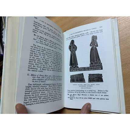 1970 "A LIST OF MONUMENTAL BRASSES IN SURREY" THICK VINTAGE HARDBACK BOOK (P6)