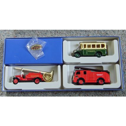 Lledo Dennis Guildford 100 years set of three with badge