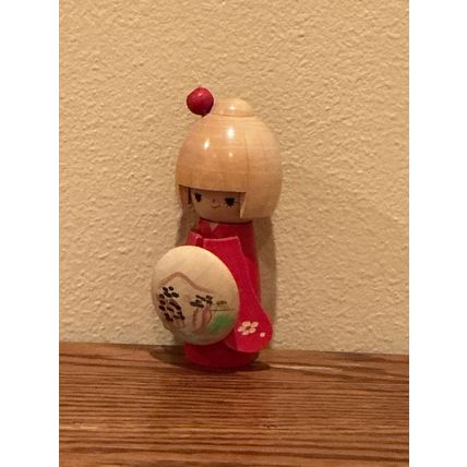 Genuine Vintage 1970’s Hand-Painted Japanese Wooden Traditional Collector Doll