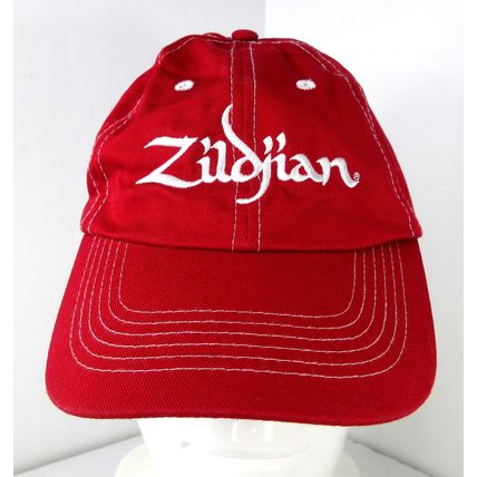 Zildjian 3D Embroidered Logo Baseball Dad Hat Cap Red 100% Cotton Strapback