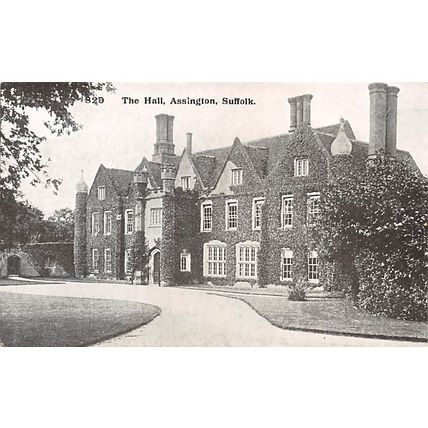 The Hall, Assington, Suffolk : Pawsey printed postcard 1820