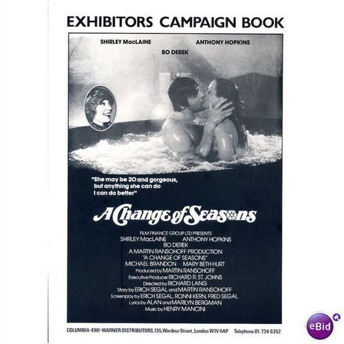 A CHANGE OF SEASONS Anthony Hopkins Press Book