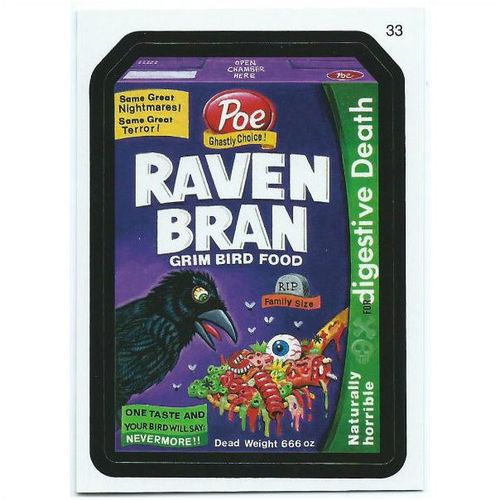 2010 Wacky Packages ANS 7 - #33 - Raven Bran Grim Bird Food