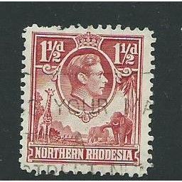 northern rhodesia stamp sg29 carmine used