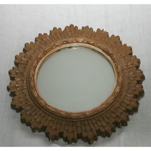 Antique Art Deco Chalkware Mirror