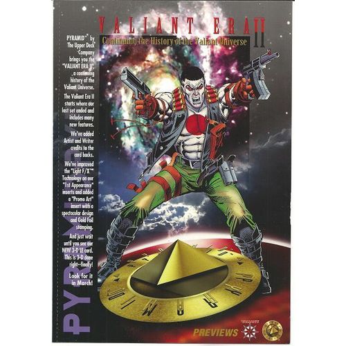 VALIANT ERA II ' LARGE ' PROMO sheet/ card (1993)