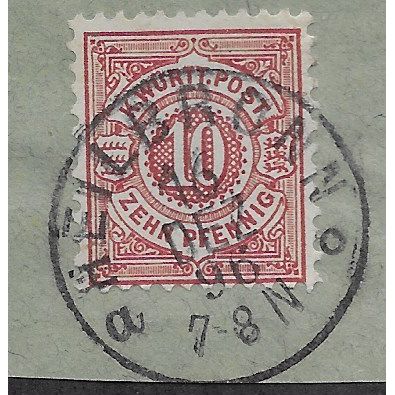 GER 1896 10pf 'WUERTTENBURG' FINE USED WITH FULL CANCEL (EBID64-255)