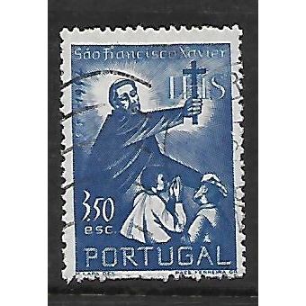 PORTUGAL 1952 3e.50 BLUE ST FRANCIS XAVIER SG1077 FINE USED