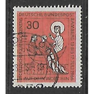 GERMANY 1966 CATHOLICS DAY 30pf CHRIST & FISHERMAN SG 1420 FINE USED#2