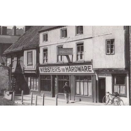 Websters Hardware Store at Newgate York Old Vintage Bicycle View Hostel Postcard