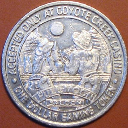 Coyote Creek. $1 Casino Token. Central City, CO. D72.