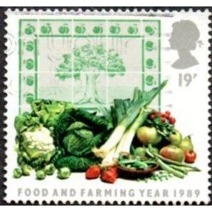 1989 Food & Farming Year, 19p Value, Fruit & Vegetables, Fine Used