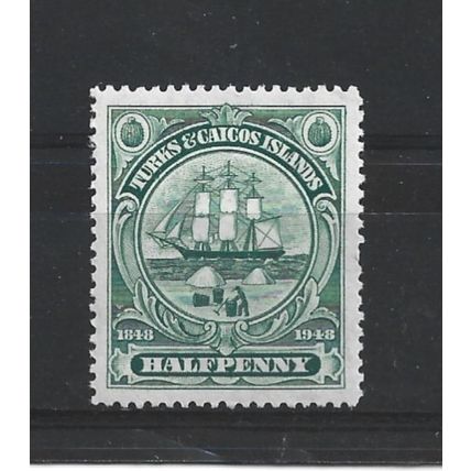 Turks&Caicos.SG210 1/2d Badge of the Islands (Blue-Green).Mounted Mint.Aug24a