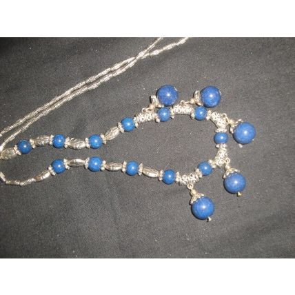 Substantial blue Lapis Lazuli style Asian Tibetan bib style Necklace