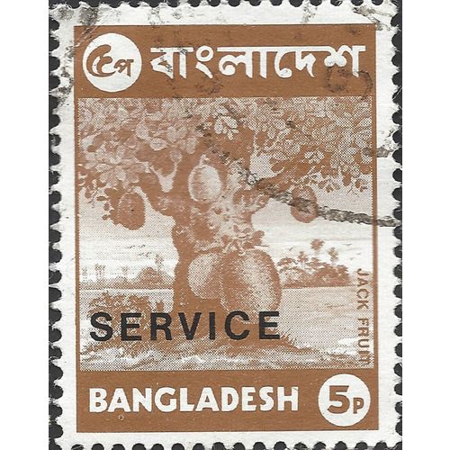 BANGLADESH, FRUIT, Jackfruit, service, brown 1973, 5p