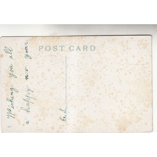 Vintage Colour Postcard - Happy New Year with Roses