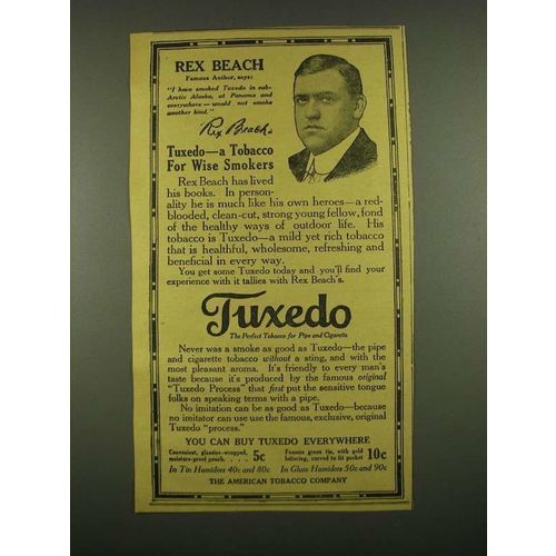 1915 Tuxedo Tobacco Ad - Rex Beach