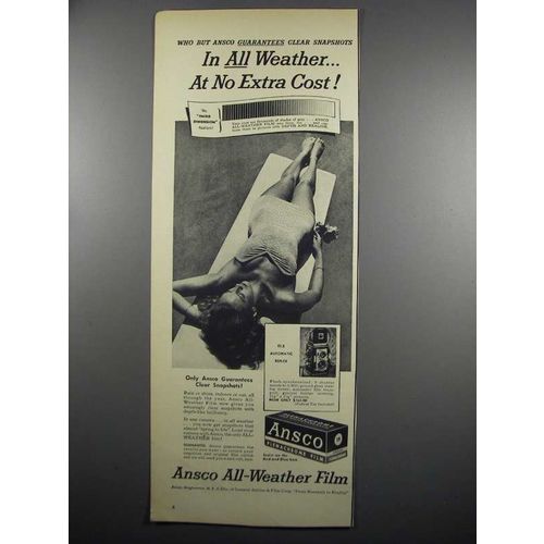 1950 Ansco f3.5 Automatic Reflex Camera & Film Ad