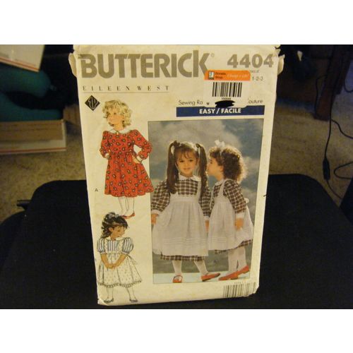 Butterick Eileen West 4404 Toddler Girl's Dress & Pinafore Pattern - Sizes 1/2/3