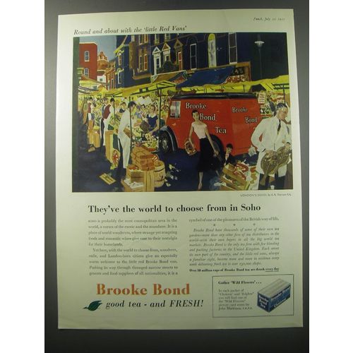 1955 Brooke Bond Choicest Tea Ad - London's Soho by A.R. Thomson