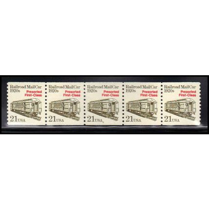 2265 21c Mail Car Fine MNH Dry Gum PNC 2/5 X1270