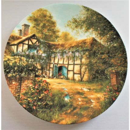 W S George Along An English Lane Cottage Around the Bend Fine China 1993 Plate