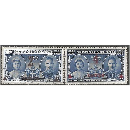 Newfoundland 1939 Surcharged Pair SG273-274 Mounted Mint ..