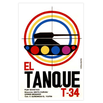 Movie Poster for Soviet film"The TANK.Tanque"Colorful War and Modern Art.Decor.