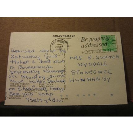 multiview, WEYMOUTH, DORSET. used postcard by Colourmaster 1982 pm =