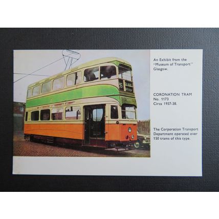 Glasgow Corporation Coronation Tram No.1173 Postcard