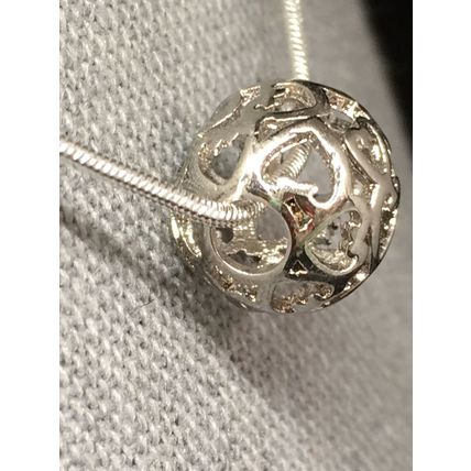 Necklace Silver Floating Ball #23 USA Seller