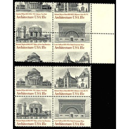 1931a, MNH 18c Architecture - HUGE MISPERFORATION ERROR BLOCK - Stuart Katz