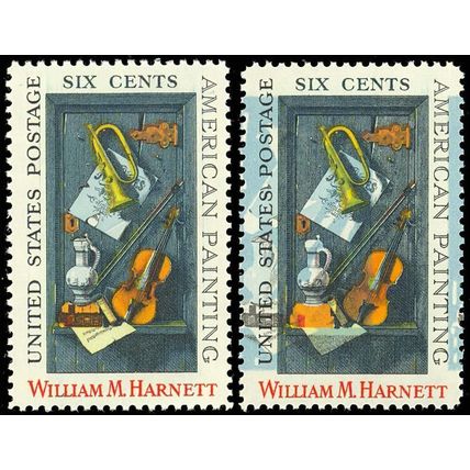 1386, MNH 6c American Painting - HUGE BLUE COLOR SHIFT MAJOR ERROR - Stuart Katz