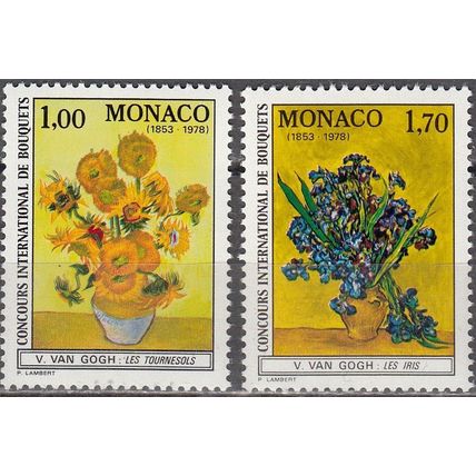 Monaco 1978 Michel 1345 - 1346 Neuf ** Cote (2008) 9.70 € Bouquets tableaux