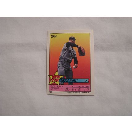 Bruce Hurst Topps 1989 Stickerback NO. 29 with sticker 304 Harold Baines