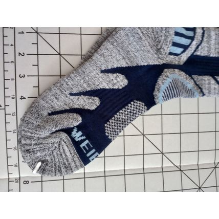 WEIERYA Ski Socks 2 Pairs BLUE/Gray Large for Skiing, Snowboarding, Outdoor