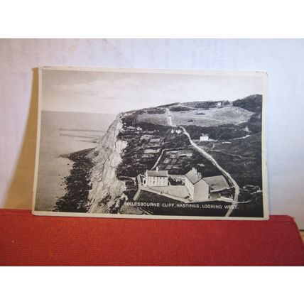 LOOKING WEST, ECCLESBOURNE CLIFFS, EASTBOURNE, SUSSEX unused postcard =