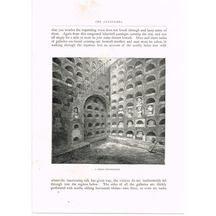 Roman Columbarium (in the Catacombs), Rome, Italy, Book Illustration (Print), c1