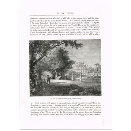 In the Gardens of the Villa Pamfili Dora, Rome, Italy, Book Illustration (Print)