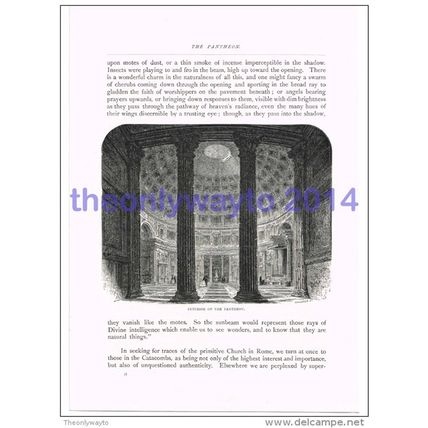 Interior of the Pantheon, Rome, Italy, Book Illustration (Print), c1891