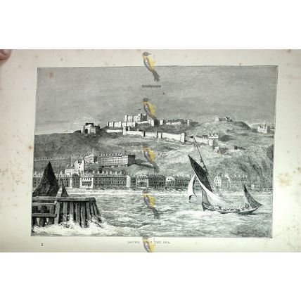 Dover From The Sea, Kent, Book Illustration (Print), 1882