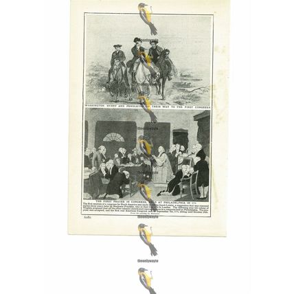 First Congress, Philadelphia, USA 1774, Book Illustration (Print), 1909