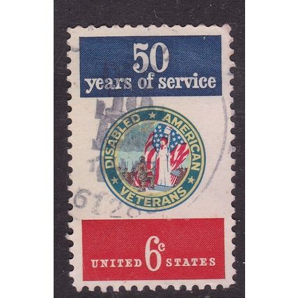 United States 1971 Disabled American Veterans 6c Fine Used SG 1417 VGC