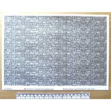 Papier "Bloc de pierre" - pour HO gauge-échelle 1:87-A4