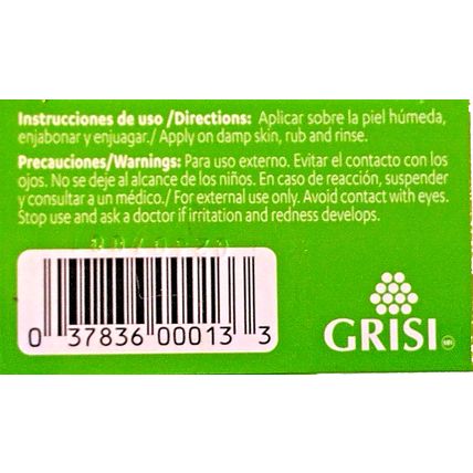Jabon Grisi Aloe Vera Natural Soap Regenerative 3.5 Oz Scented Bar Body Bath NEW